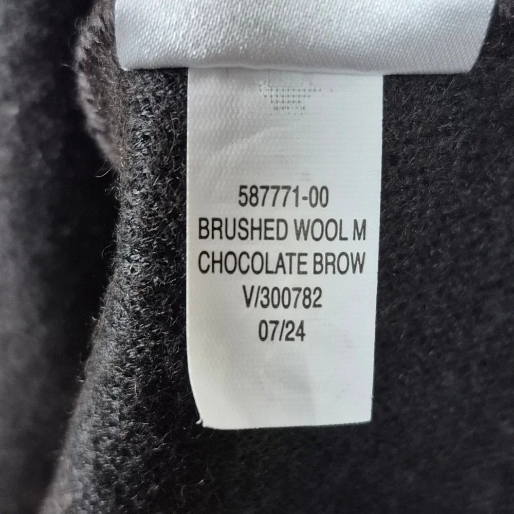 Banana Republic Chocolate Brown Brushed Wool Mock Neck Sweater Mens S Cozy Luxe